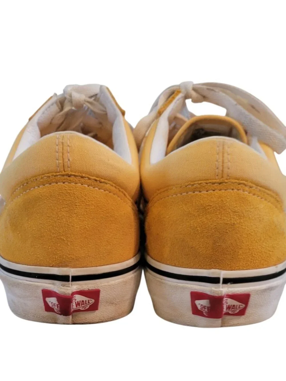 Vans Old Skool Yellow White Suede Canvas Lace Up Sneakers Men's Size 12